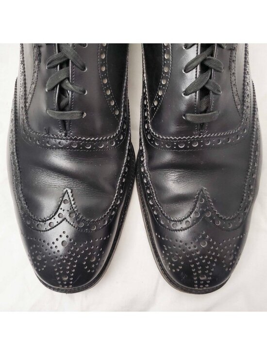 VTG Brooks Brothers Men\'s Black Wingtips Full Brogues Shoes. 41E. ENGLAND. main image 8